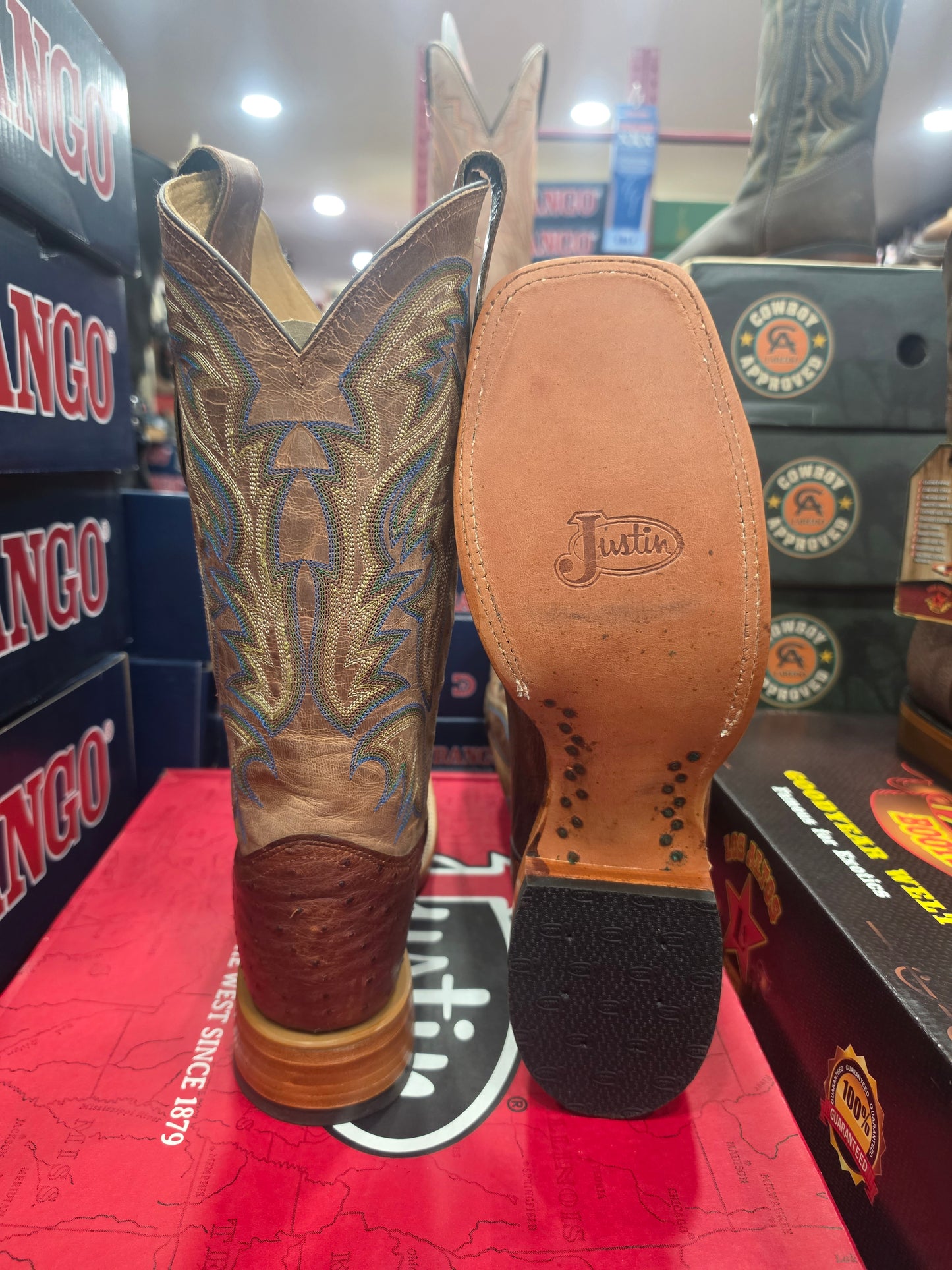 Justin smooth brandy ostrich USA MADE