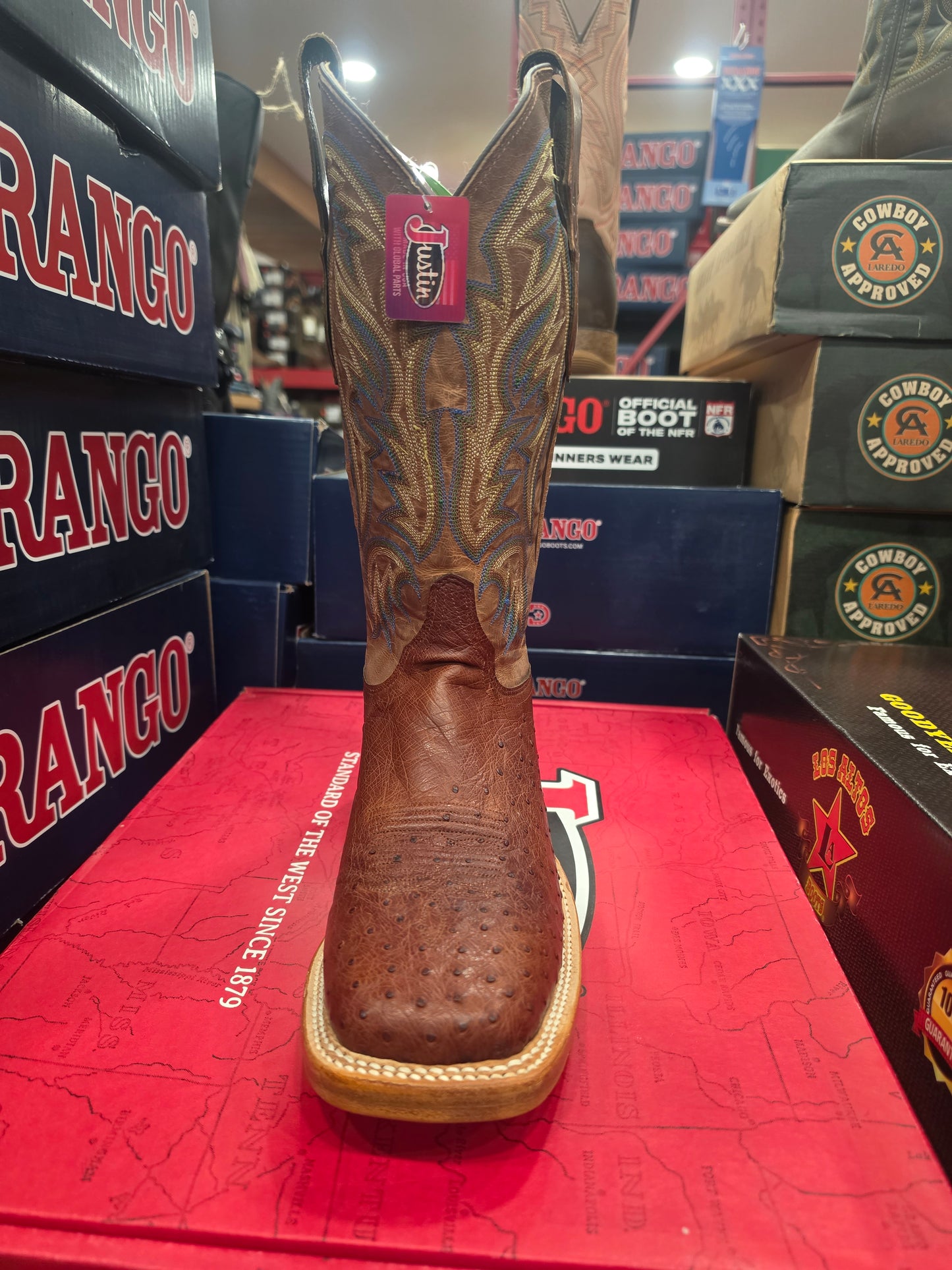 Justin smooth brandy ostrich USA MADE