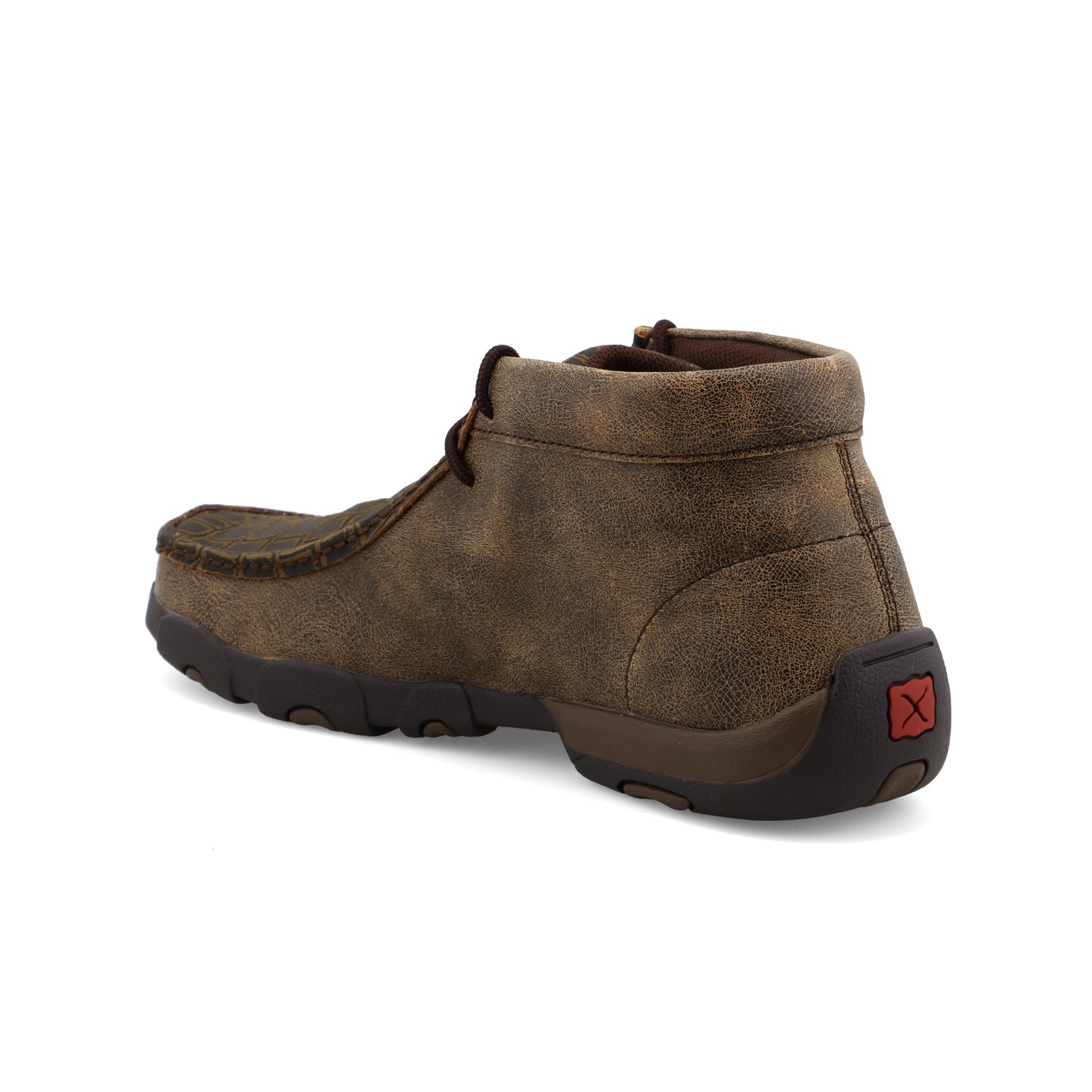 Twisted x Men's Chukka Driving Moc Caiman Print & Brown