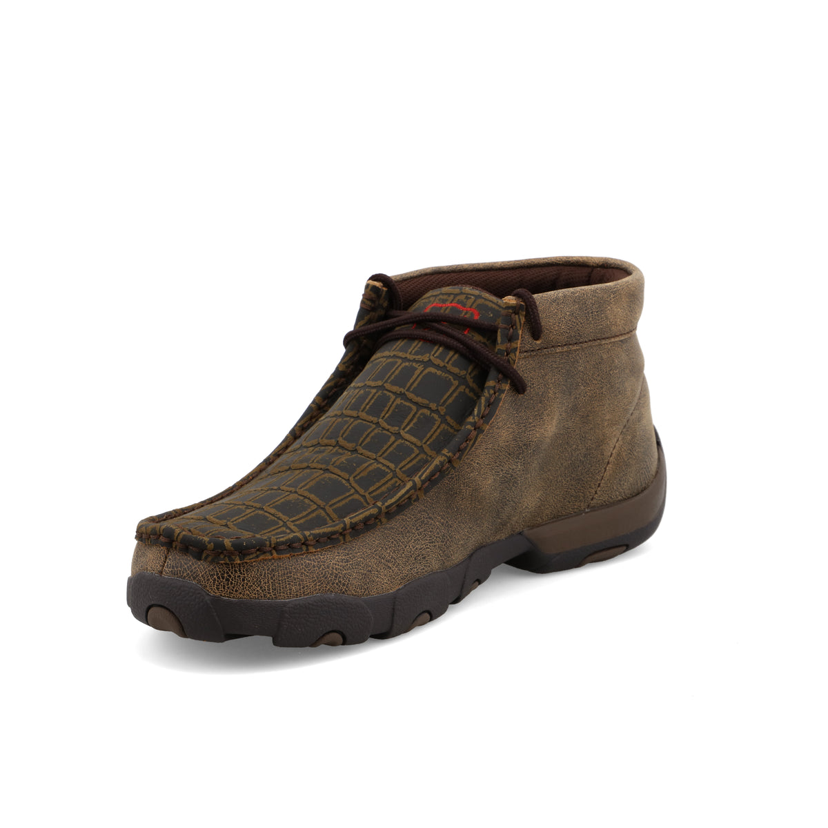 Twisted x Men's Chukka Driving Moc Caiman Print & Brown