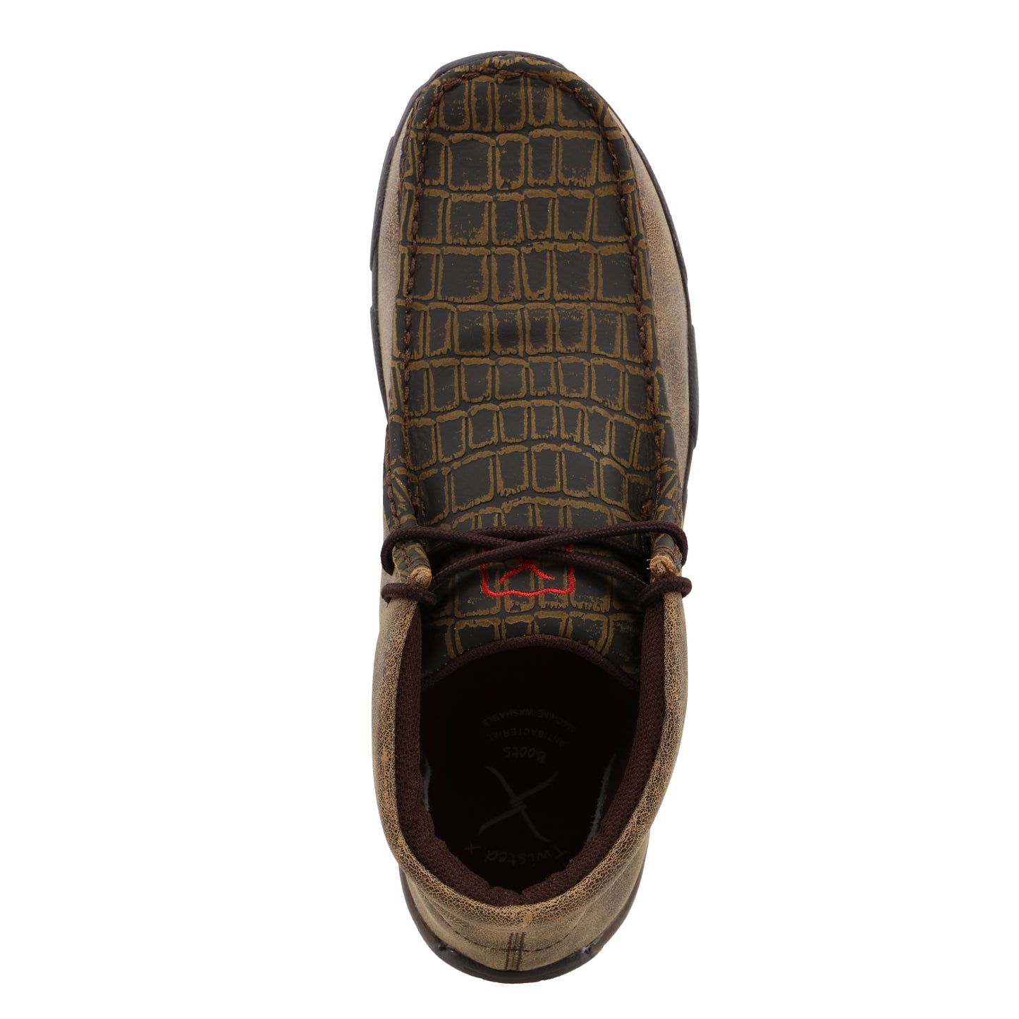 Twisted x Men's Chukka Driving Moc Caiman Print & Brown