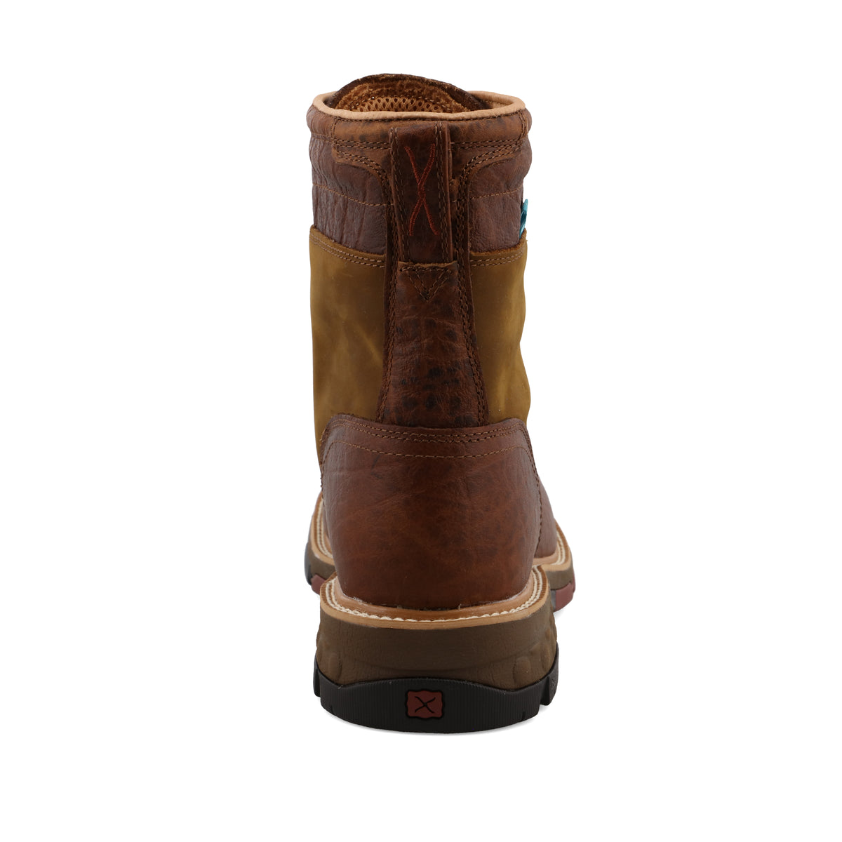 twisted x Waterproof Alloy Toe Lacer Distressed Saddle & Cognac