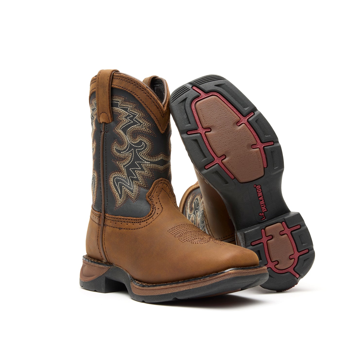 Durango® tan and black Kid Western Boot
