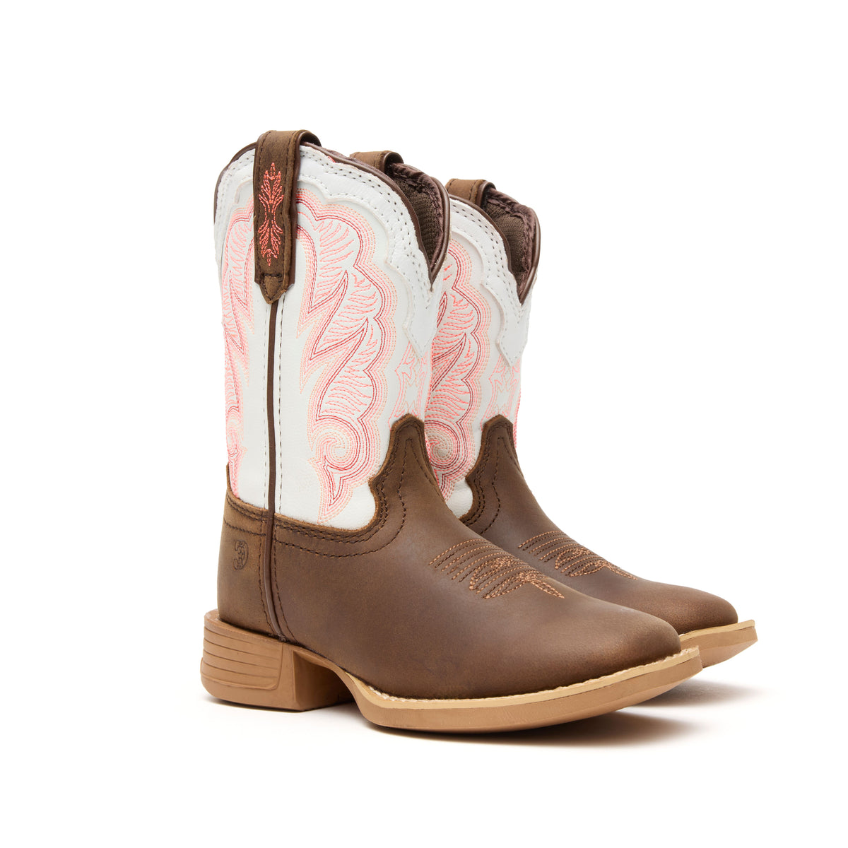 Durango® Lil' Rebel Pro™ Trail Brown and White Western Boot