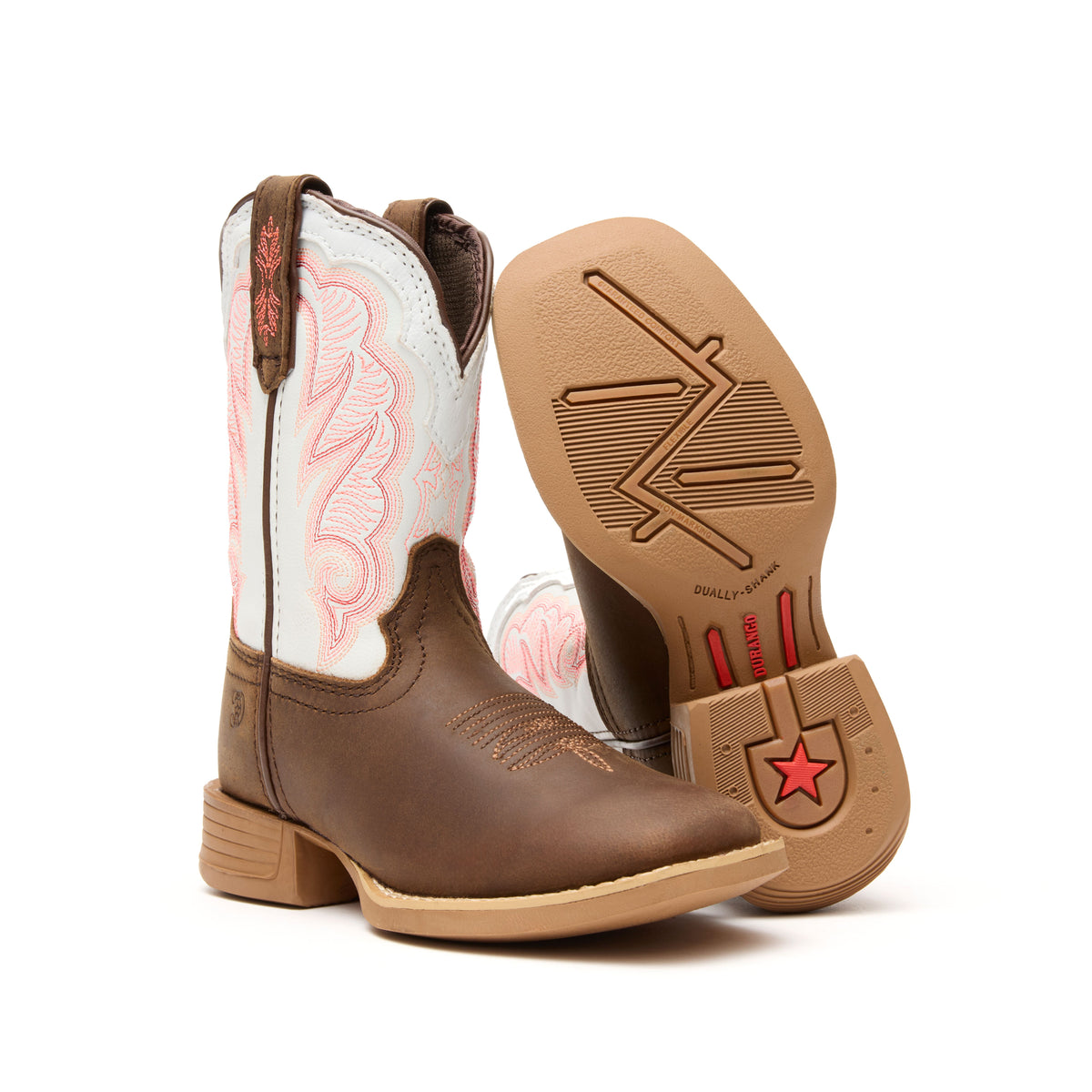Durango® Lil' Rebel Pro™ Trail Brown and White Western Boot