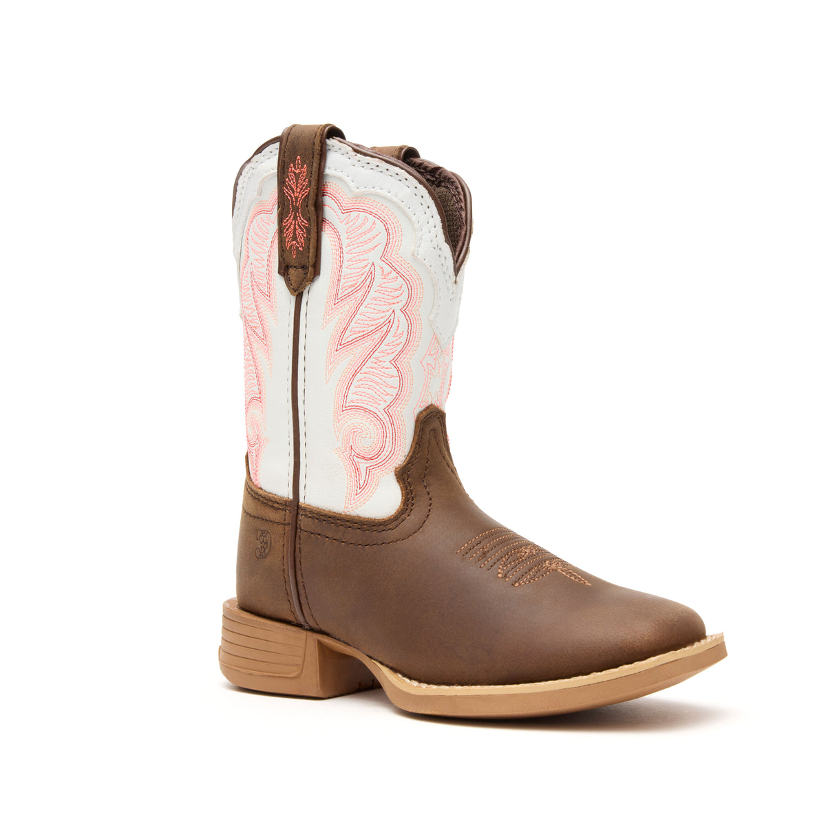 Durango® Lil' Rebel Pro™ Trail Brown and White Western Boot