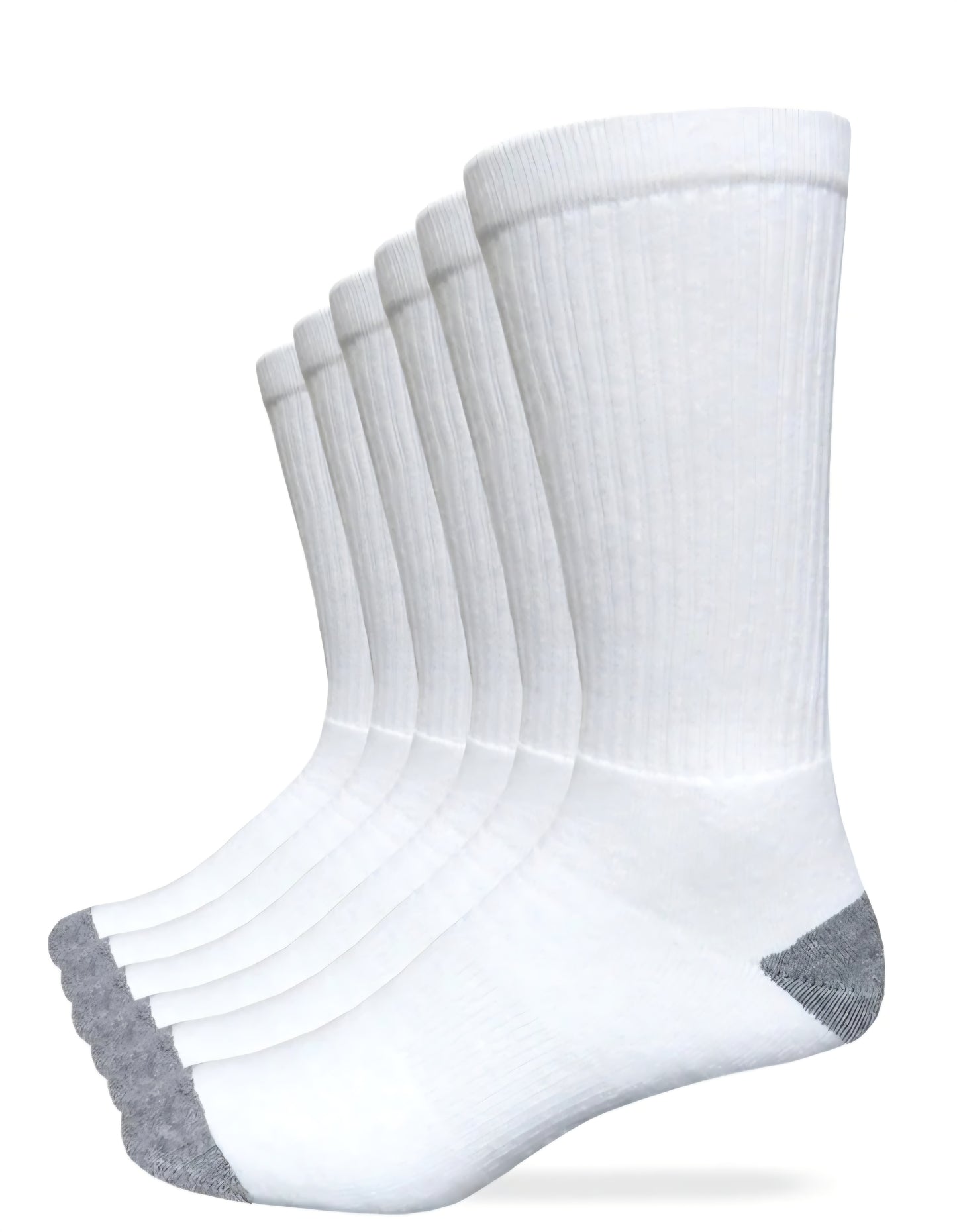 Carolina Ultimate Men's Cotton Crew Work Socks 6 Pair Bag white