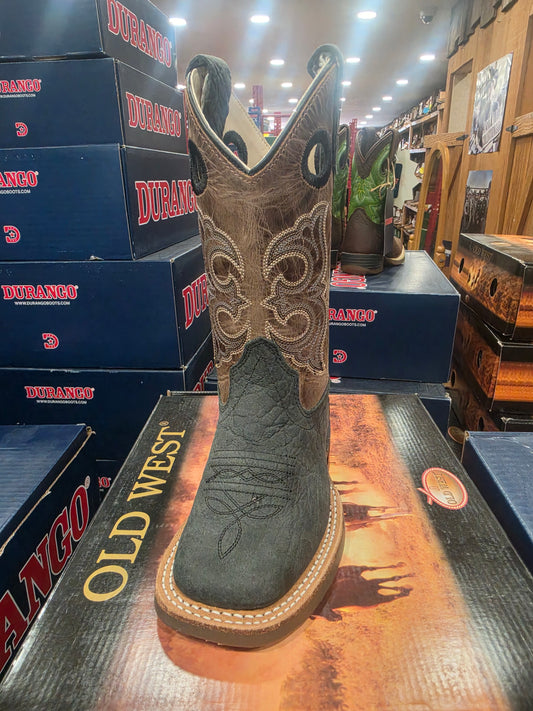 Old West Unisex Kids' Broad Square Toe Boots