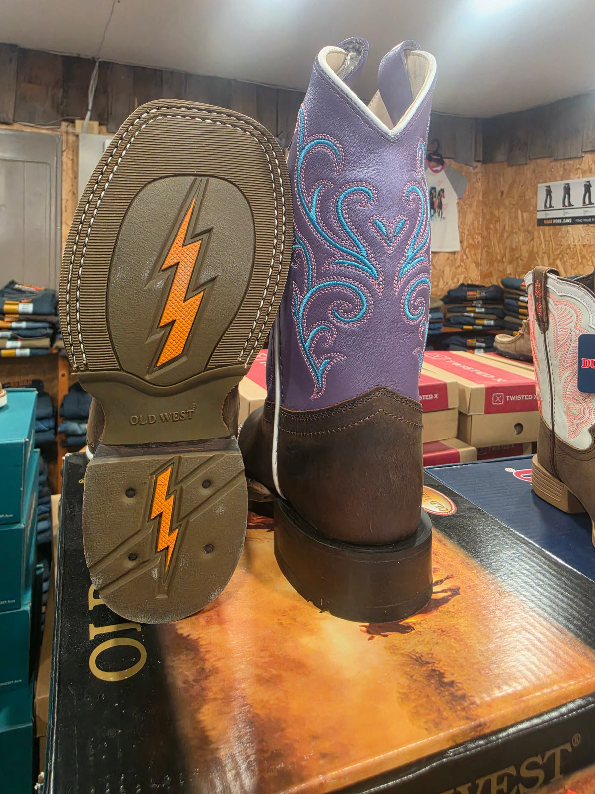 Old West girls Broad Square Toe Boots