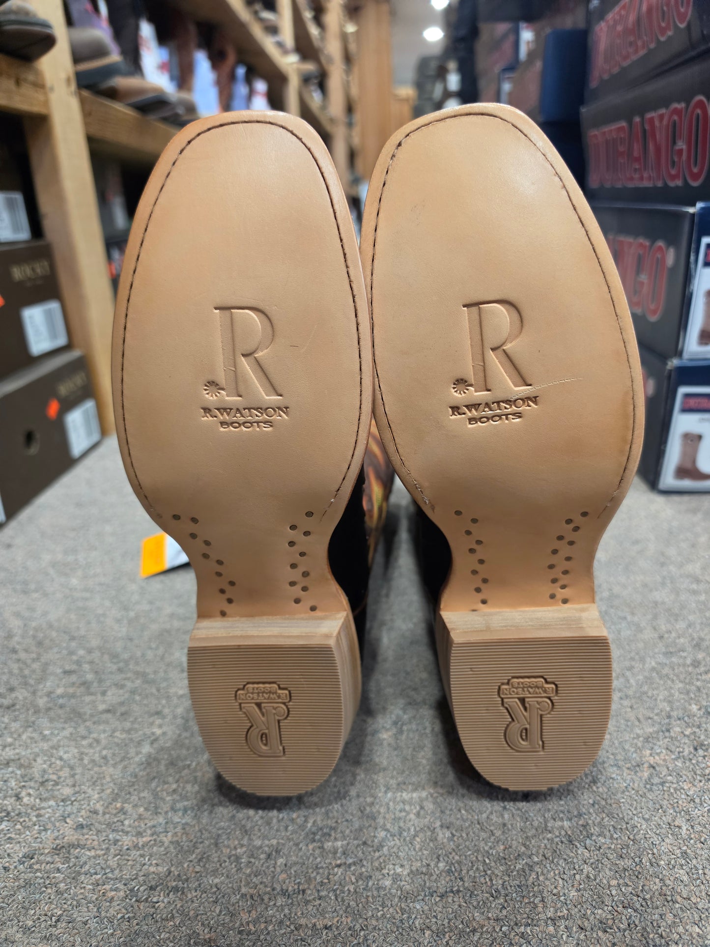R Watson men's nicotine/black ostrich (no original box)