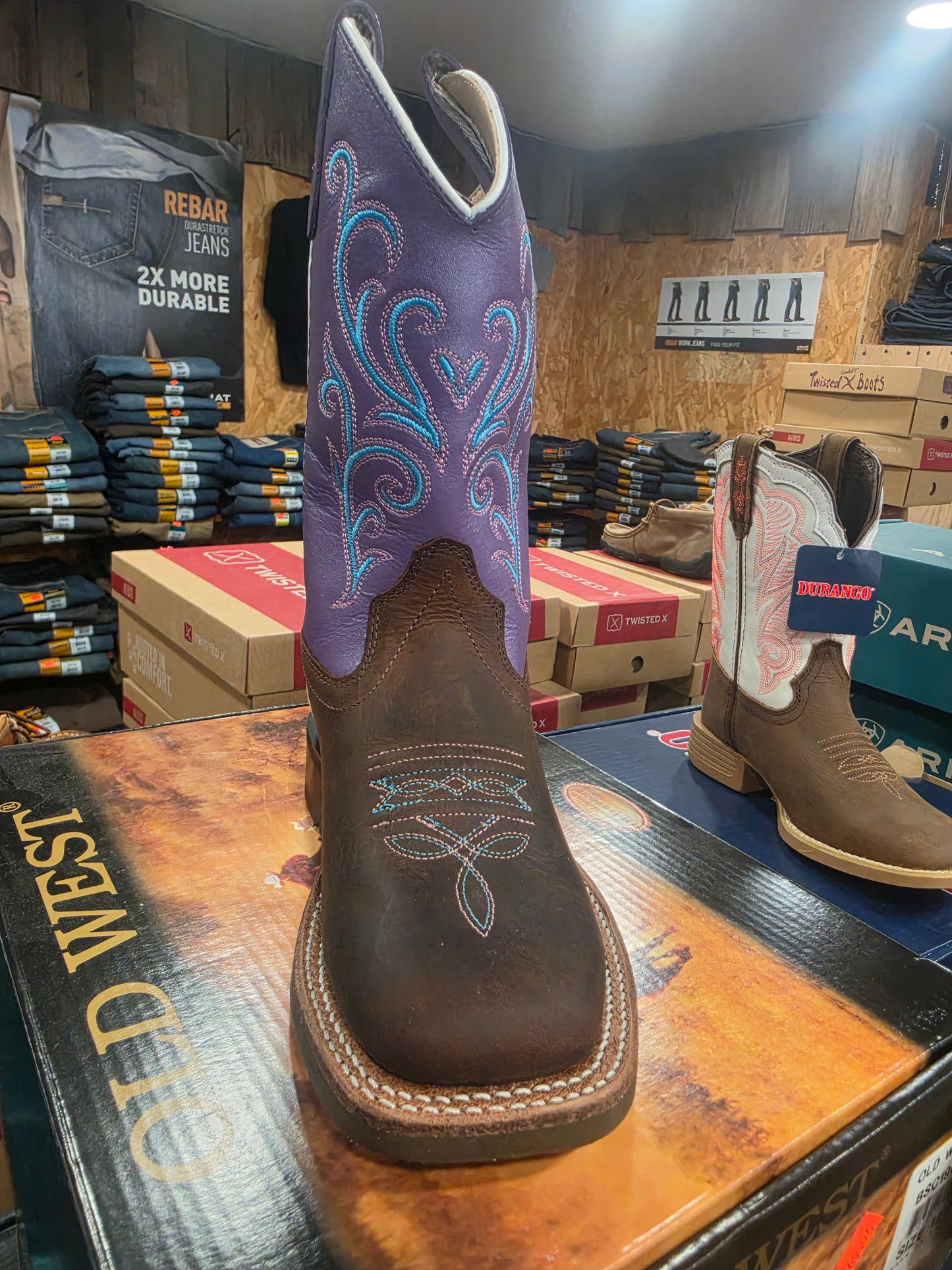 Old West girls Broad Square Toe Boots