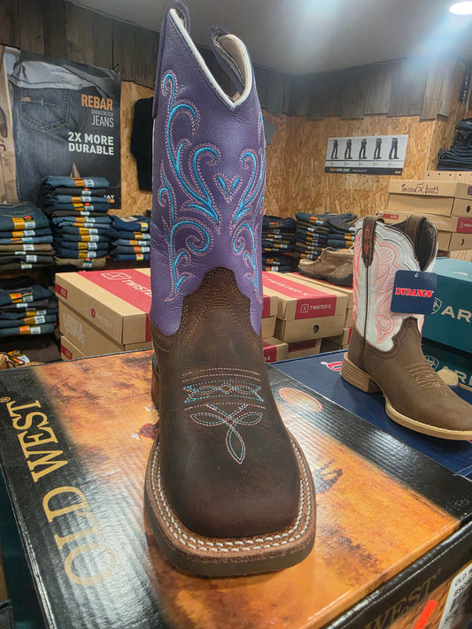 Old West girls Broad Square Toe Boots