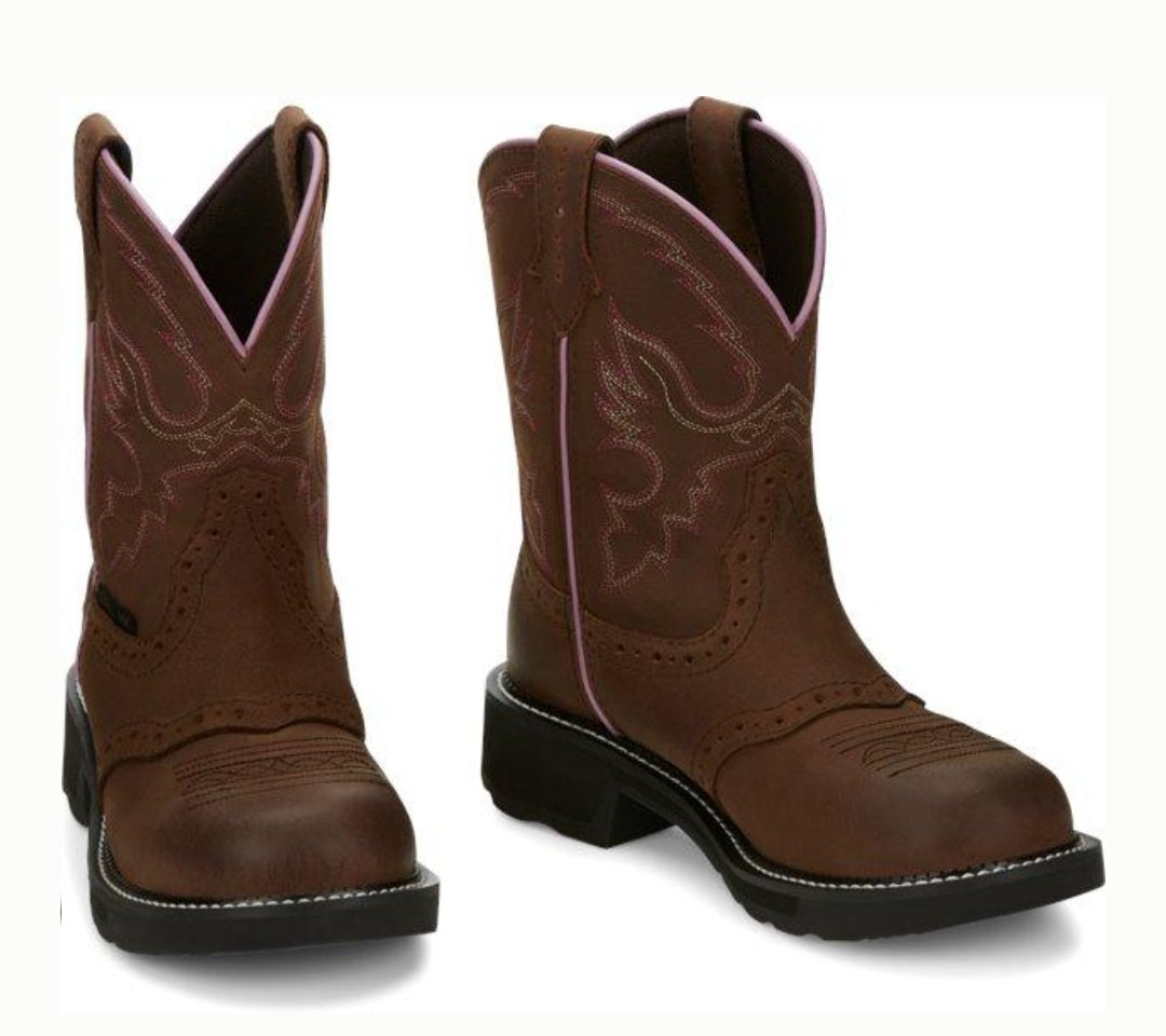 JUSTIN WOMEN'S GYPSY WANETTE BROWN STEEL TOE WORK BOOTS