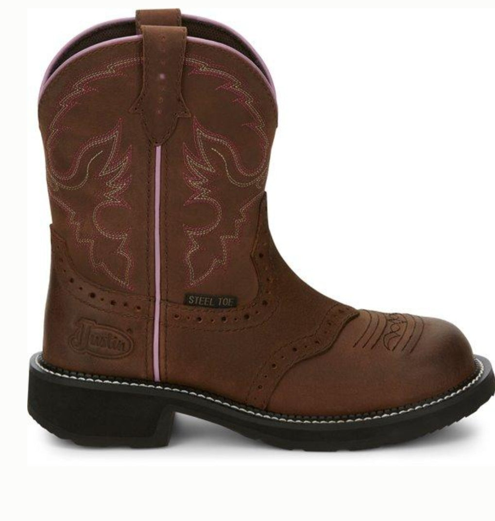 JUSTIN WOMEN'S GYPSY WANETTE BROWN STEEL TOE WORK BOOTS