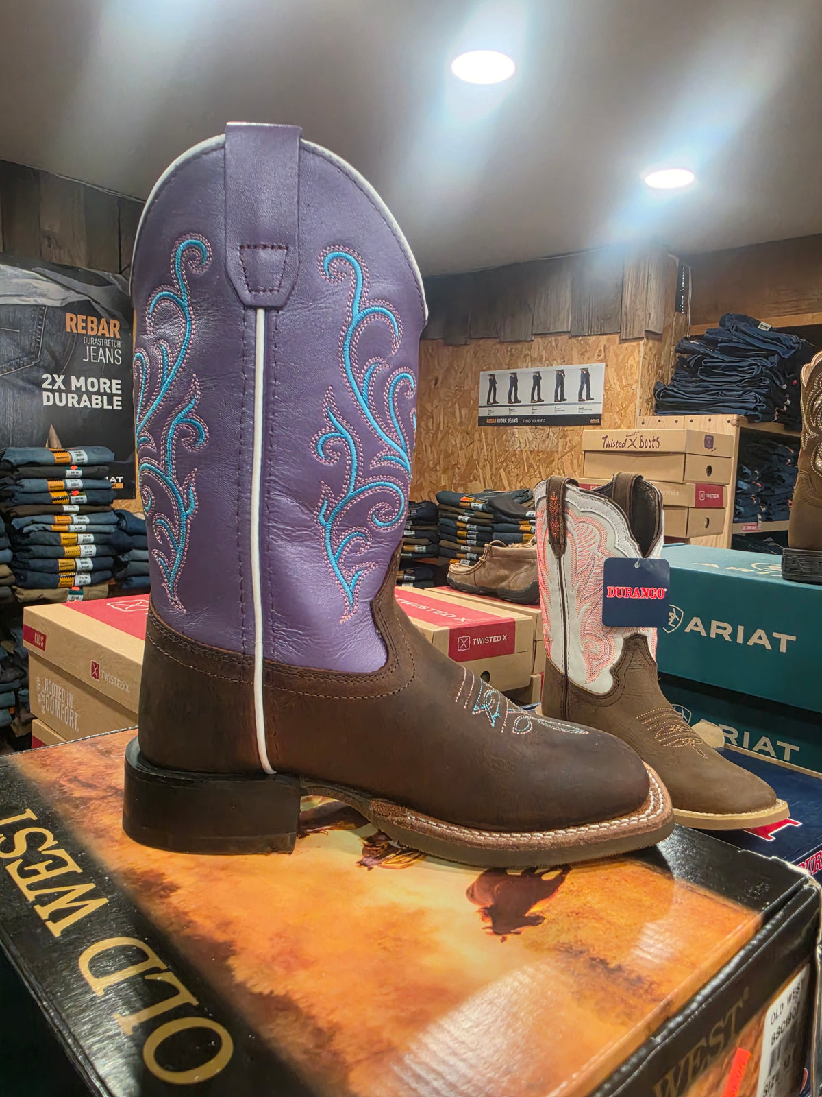 Old West girls Broad Square Toe Boots